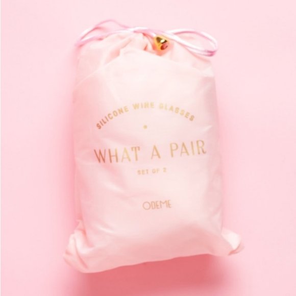 ODEME “WHAT A PAIR” PINK SILICONE WINE GLASSES - Picture 5 of 5